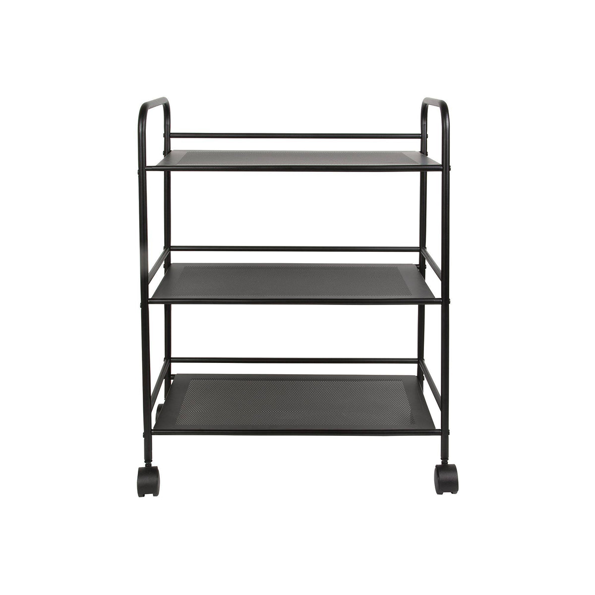 3 Tier Metal Cart with Wheels, Black E979523