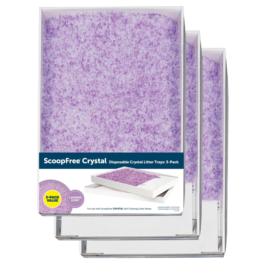 Lavender Scent Silica Crystals Cat Litter Trays 3-Pack N825