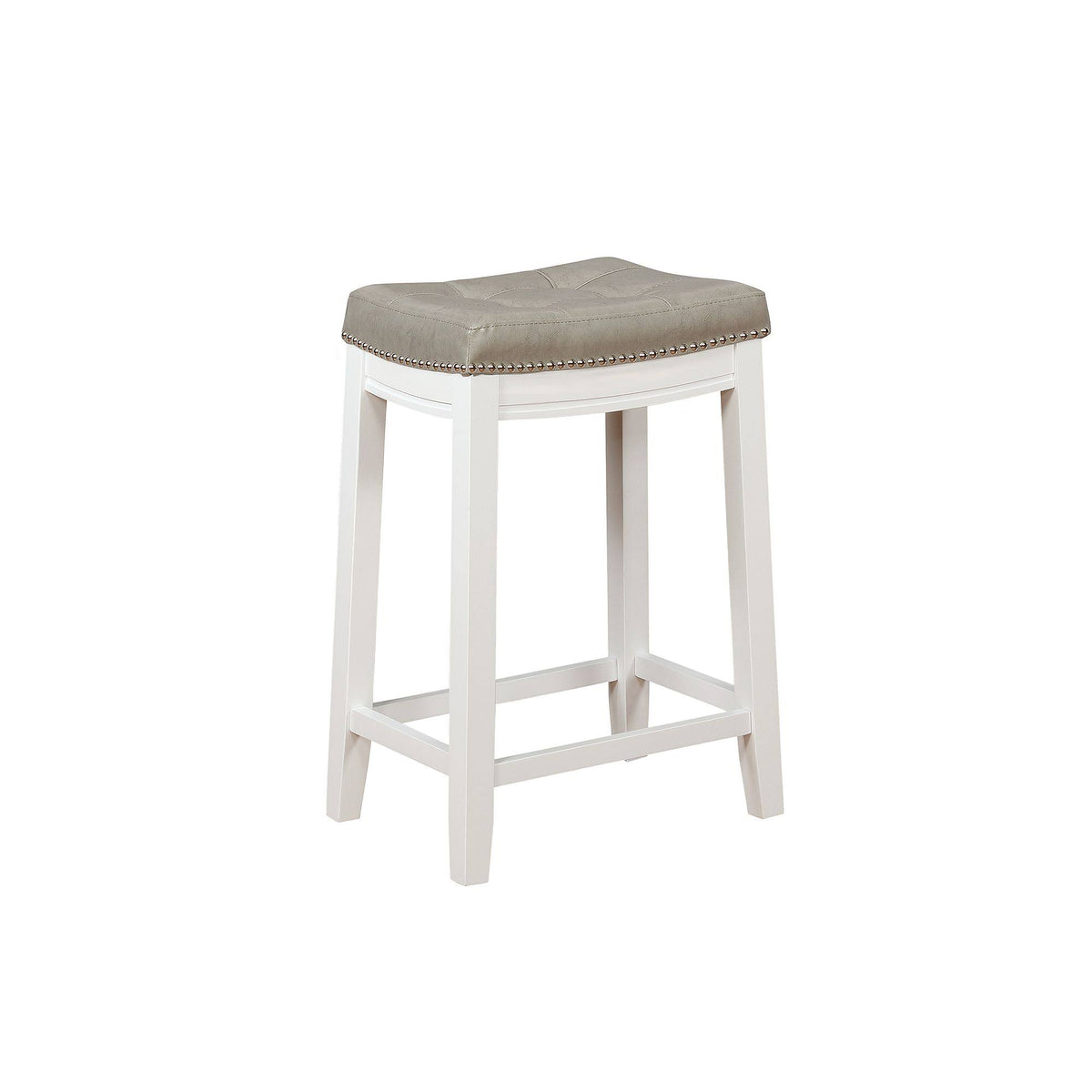 Grey Tufted Backless Counter Stool L156