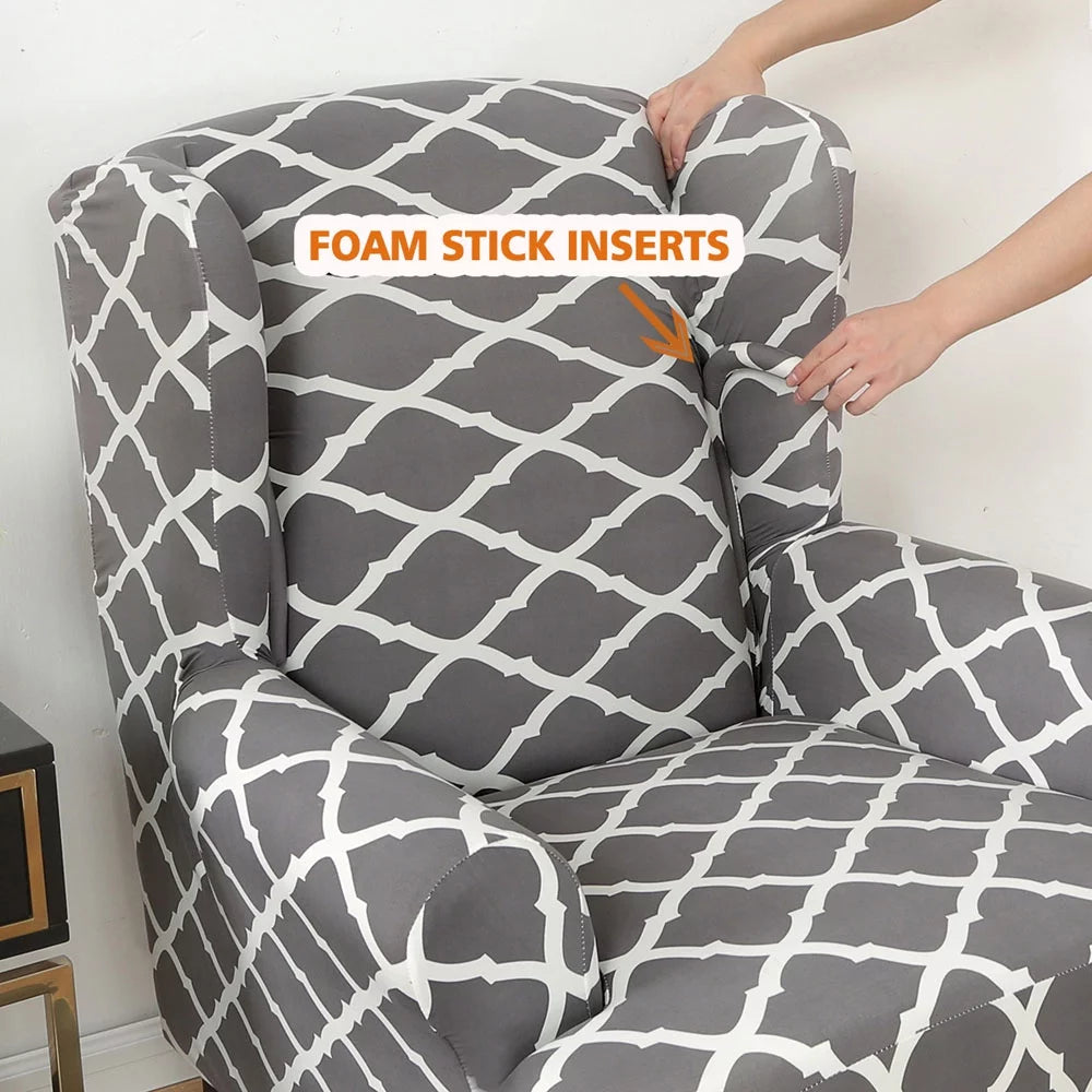 2-Piece Wing Chair Slipcover U545509
