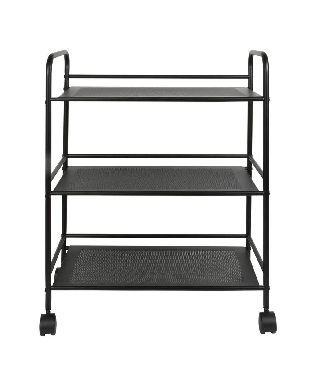 3 Tier Metal Cart with Wheels, Black E979523