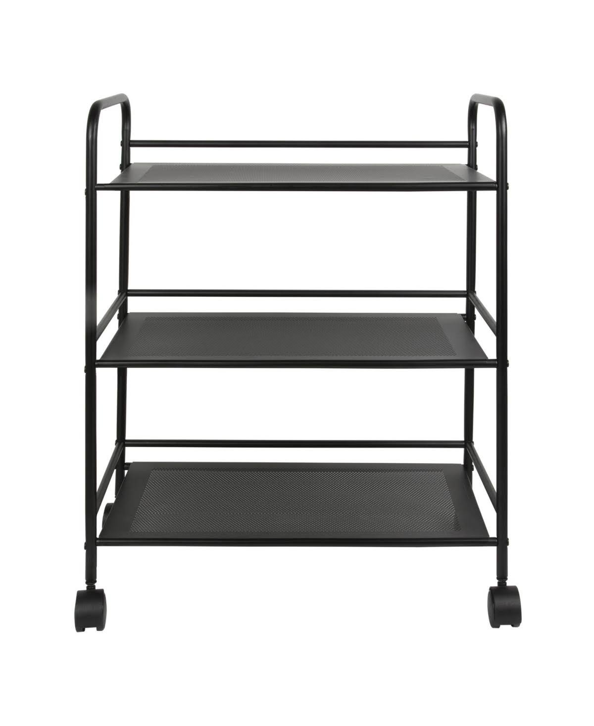 3 Tier Metal Cart with Wheels, Black E979523