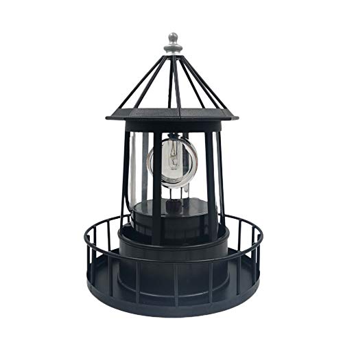 Solar Powered Lighthouse Lamp 360 Degree Rotating IP65 Waterproof Outdoor Light H37739
