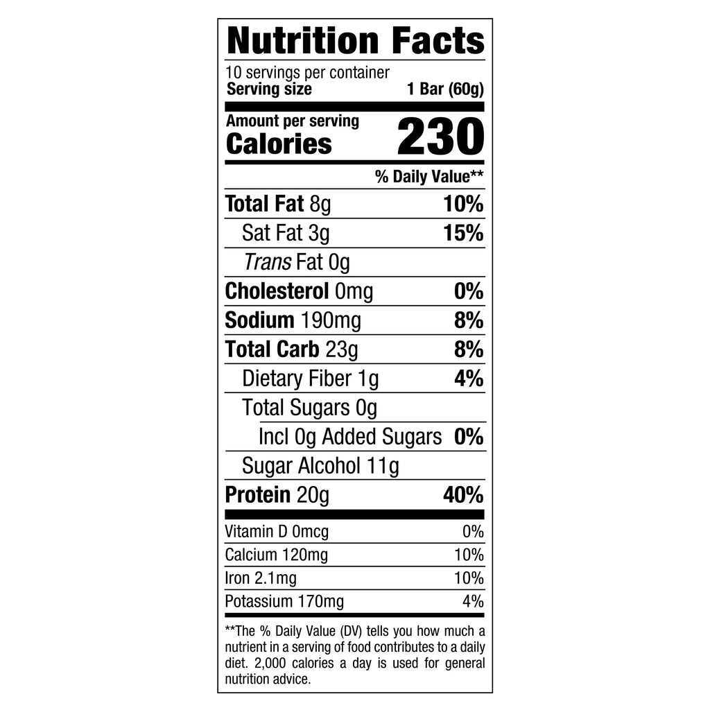 High Protein Bar, Brownie Crunch, 20g Protein, Gluten Free, 10 Count S9136