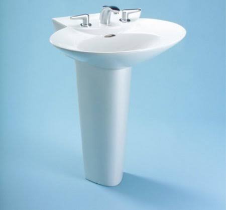 Single Hole Pedestal Lavatory in Sedona Beige P9039