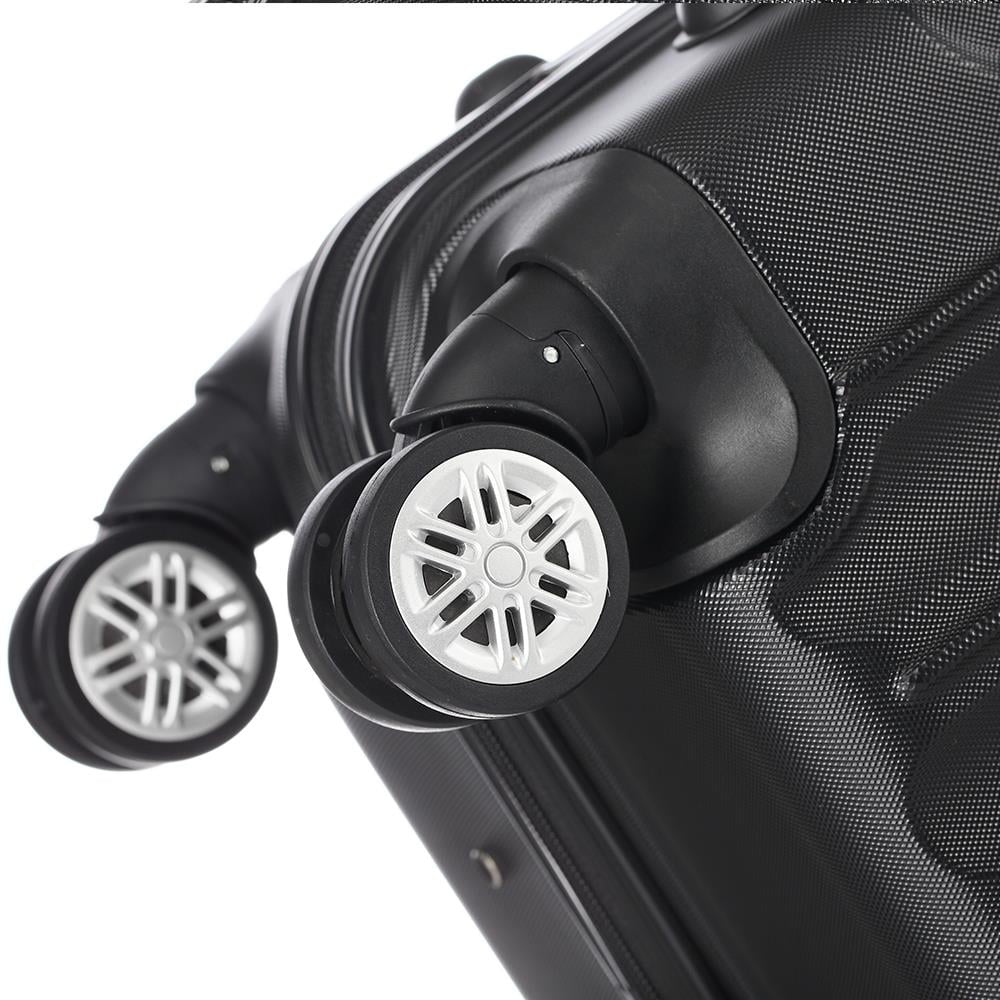 3 Piece Hardside Lightweight Spinner Luggage Set Black O554
