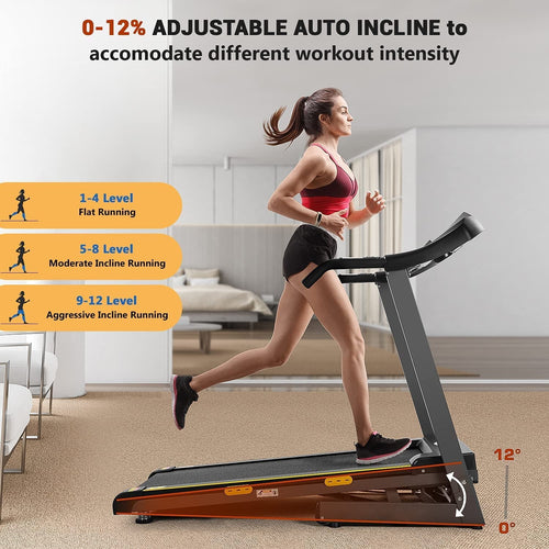2.5HP Electric Folding Treadmill with 12-level Incline L7404