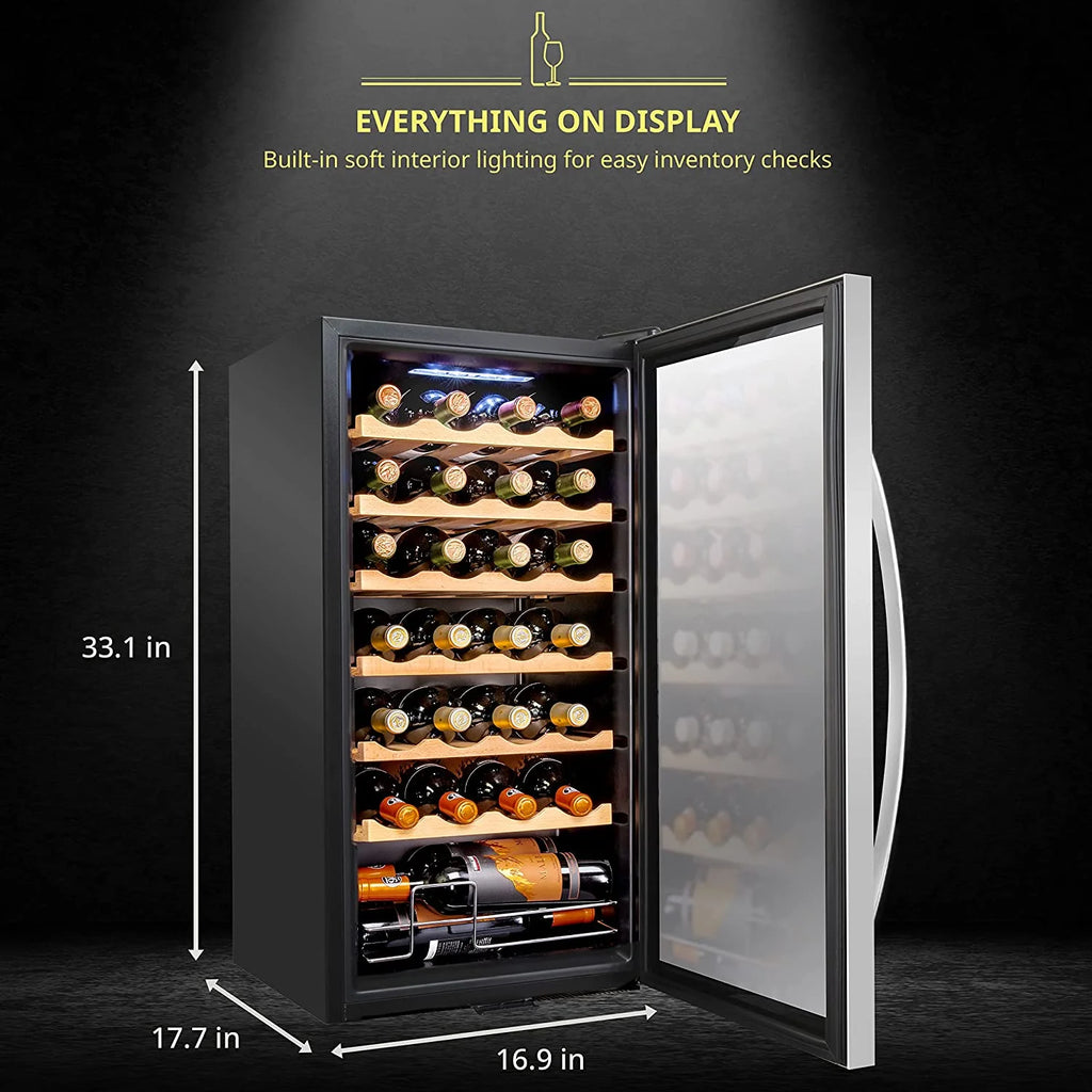 28 Bottle Stainless Steel Wine Refrigerator P73396