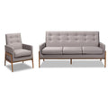 Grey 2 Piece Sofa Set with Lounge Chair C4199
