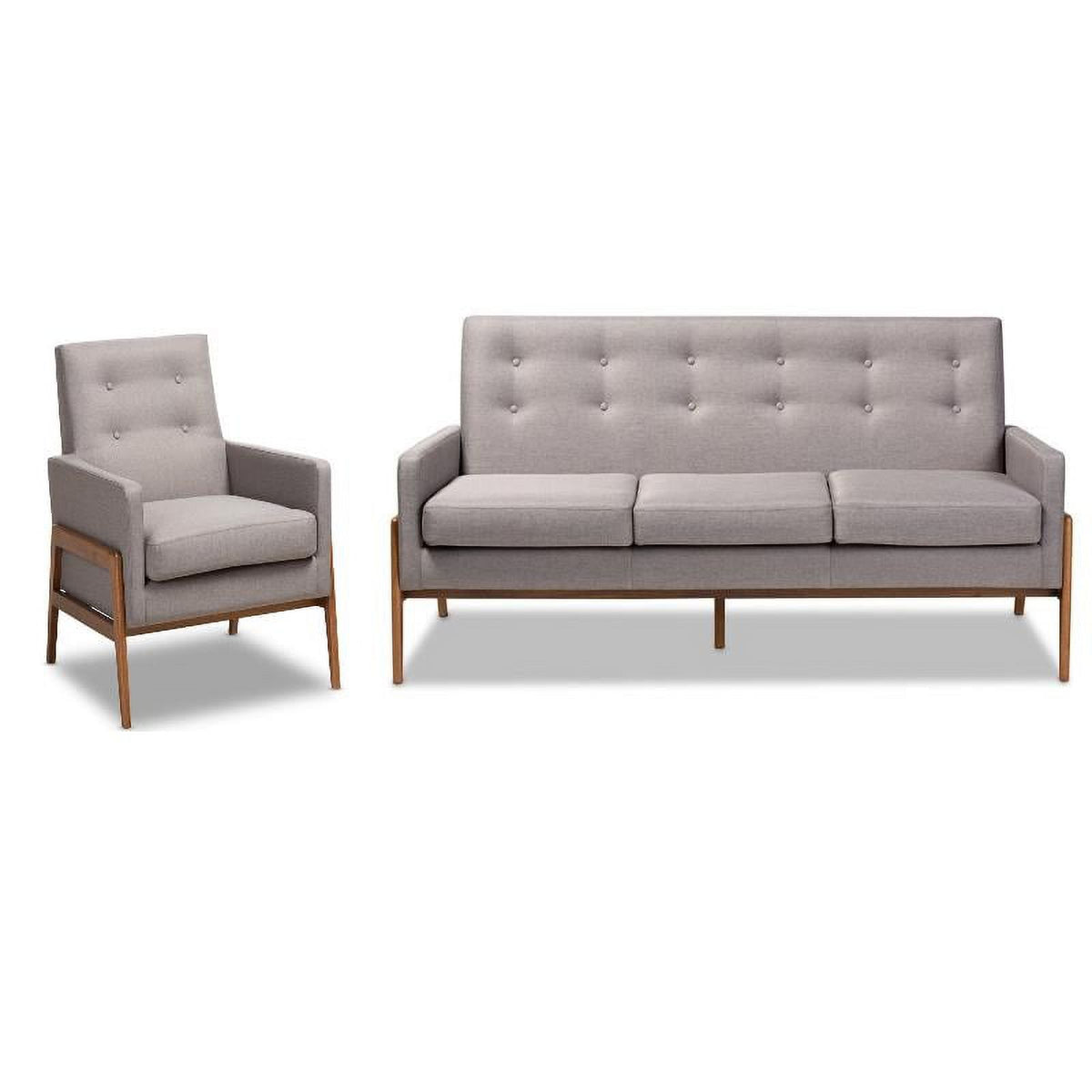 Grey 2 Piece Sofa Set with Lounge Chair C4199