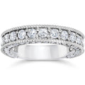 Vintage Diamond Wedding Ring 14K White Gold C8306