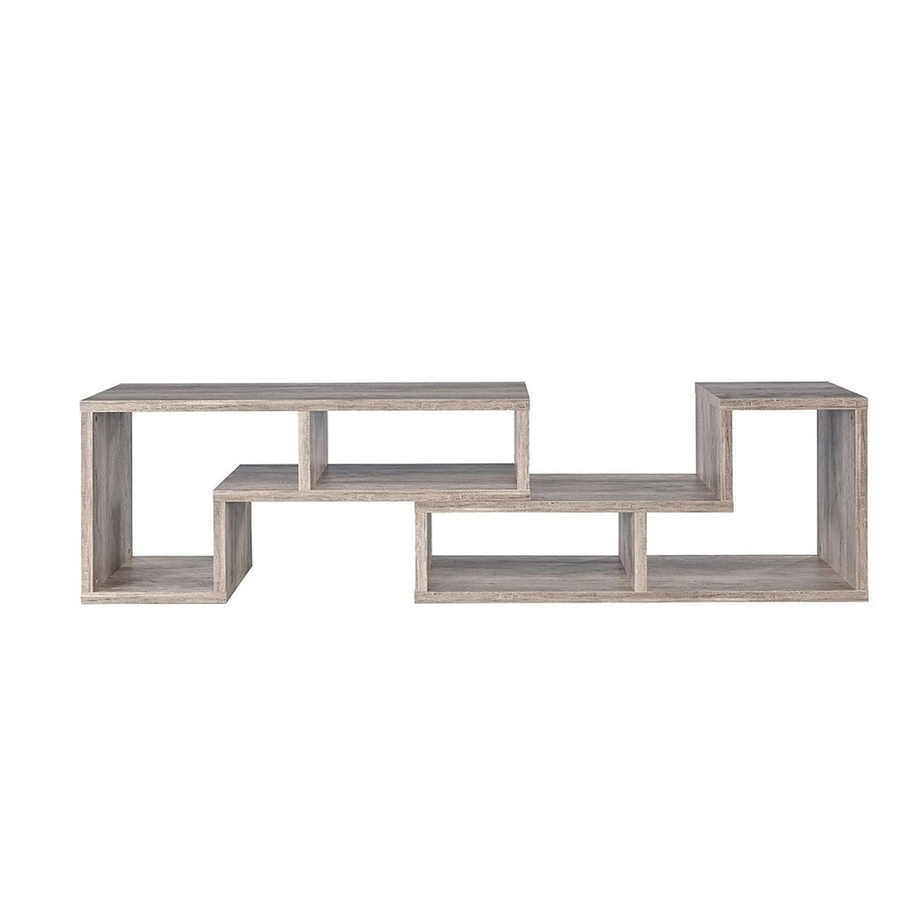 Grey Driftwood 2-Piece L-Shaped Bookcase Set Y14539