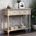 Antique Gray Console Table with Two Storage Drawers and Bottom Shelf Z52047
