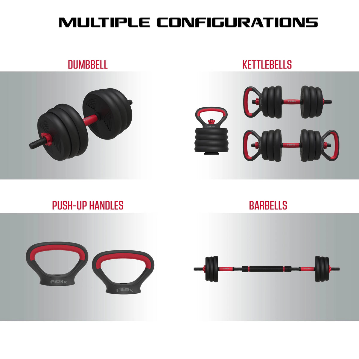 60 lbs Adjustable Dumbbell Barbell and Kettlebell Weight Set R4791