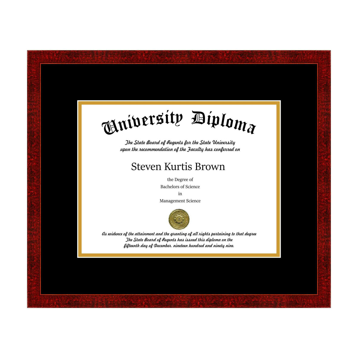 Single Diploma Frame with Double Matting J29258