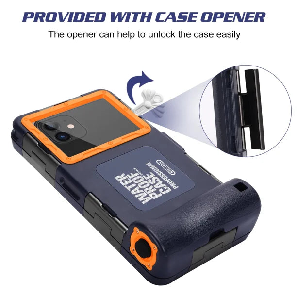 Waterproof Protective Case for Phones Up to 6.9 Inch with Lanyard W264