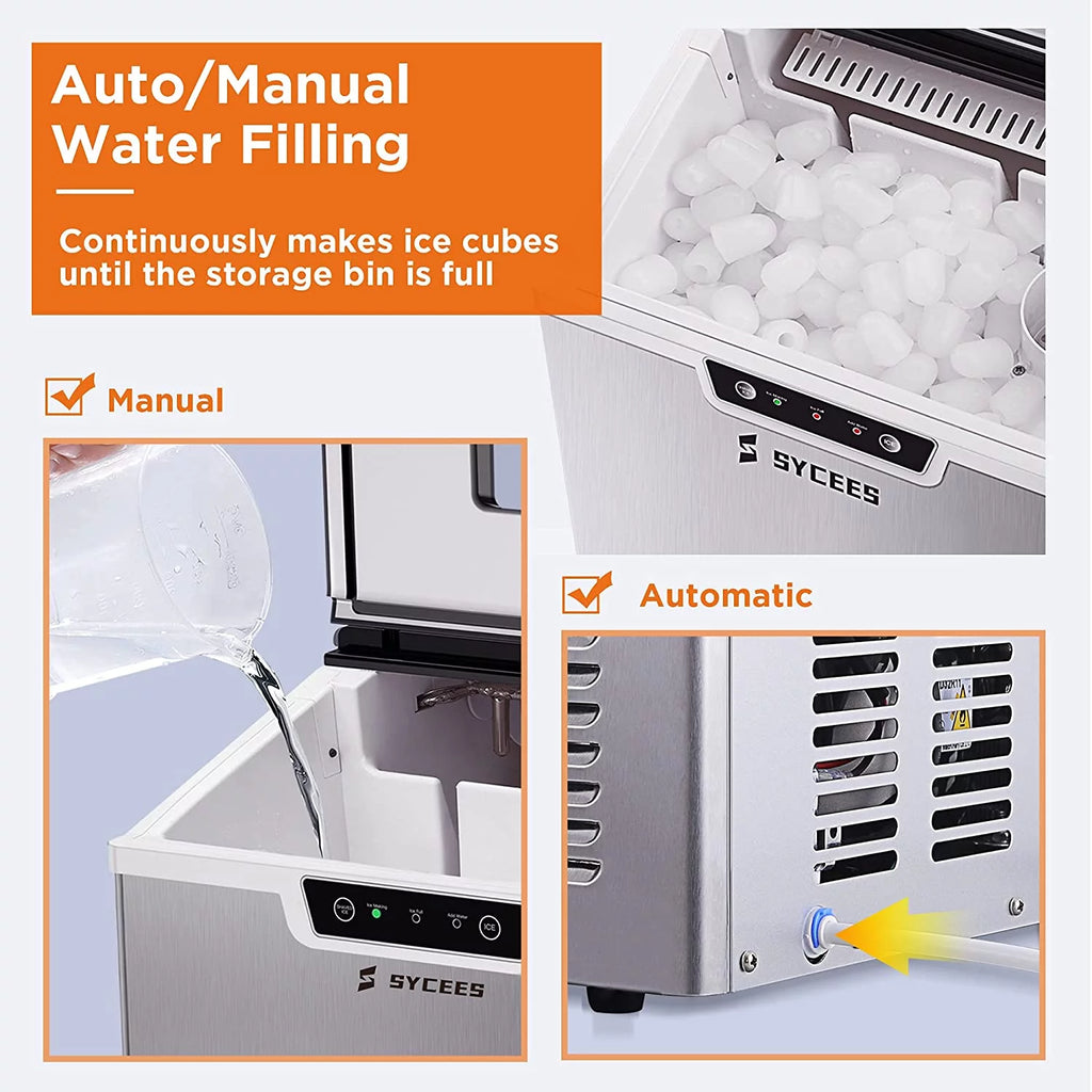 2-in-1 Countertop Ice Maker and Shaver Machine with Ice Scoop and Basket W343100