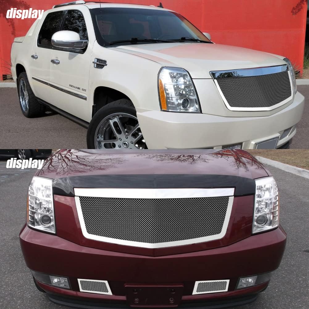 Chrome Stainless Steel Mesh Grille Grill Insert Combo E5869