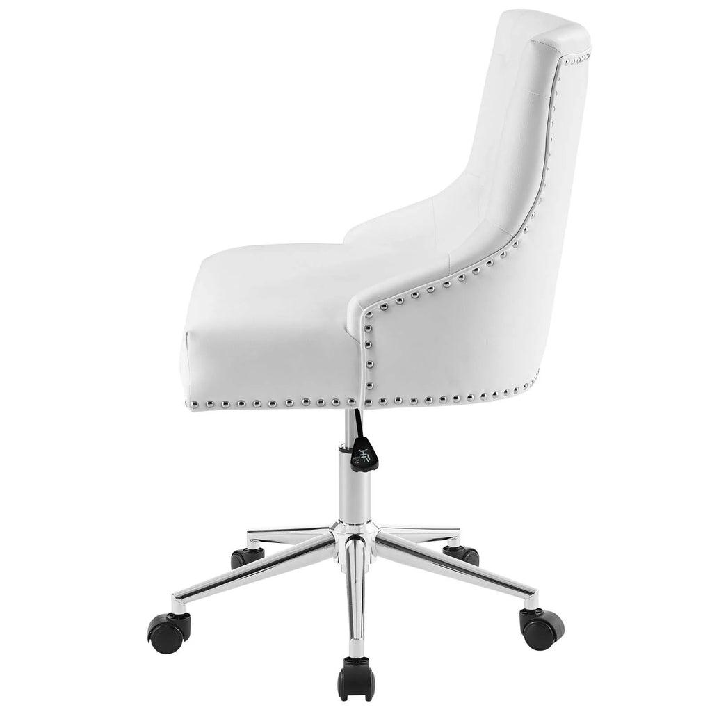 White Faux Vinyl Leather Aluminum Office Chair Z864323