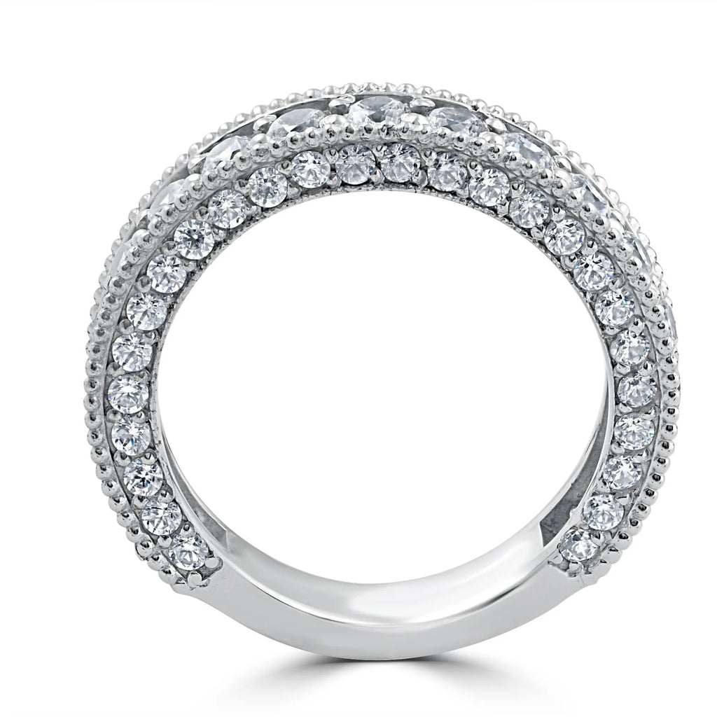 Vintage Diamond Wedding Ring 14K White Gold C8306