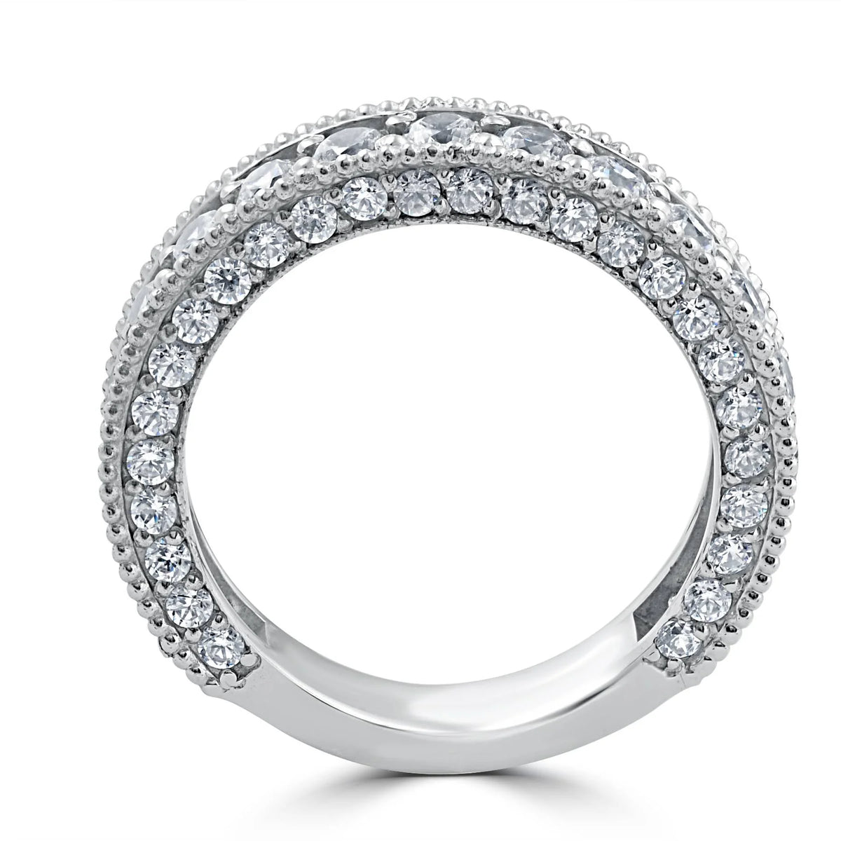 Vintage Diamond Wedding Ring 14K White Gold C8306