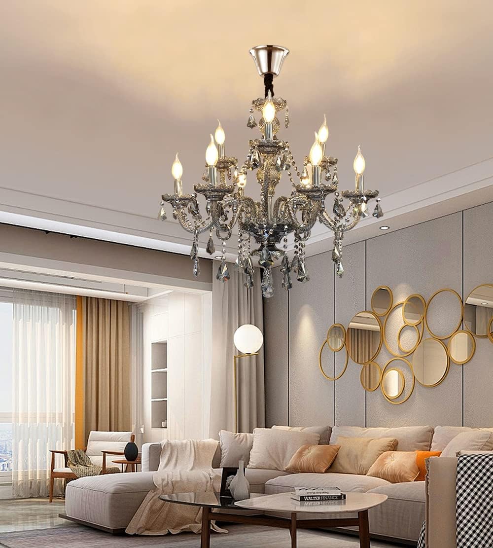K9 Crystal Chandelier, Double Layer 9 Light Pendant Light Fixture Q881727