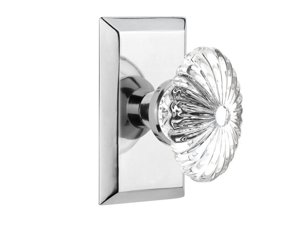 Bright Chrome Crystal Glass Door Knob B4126
