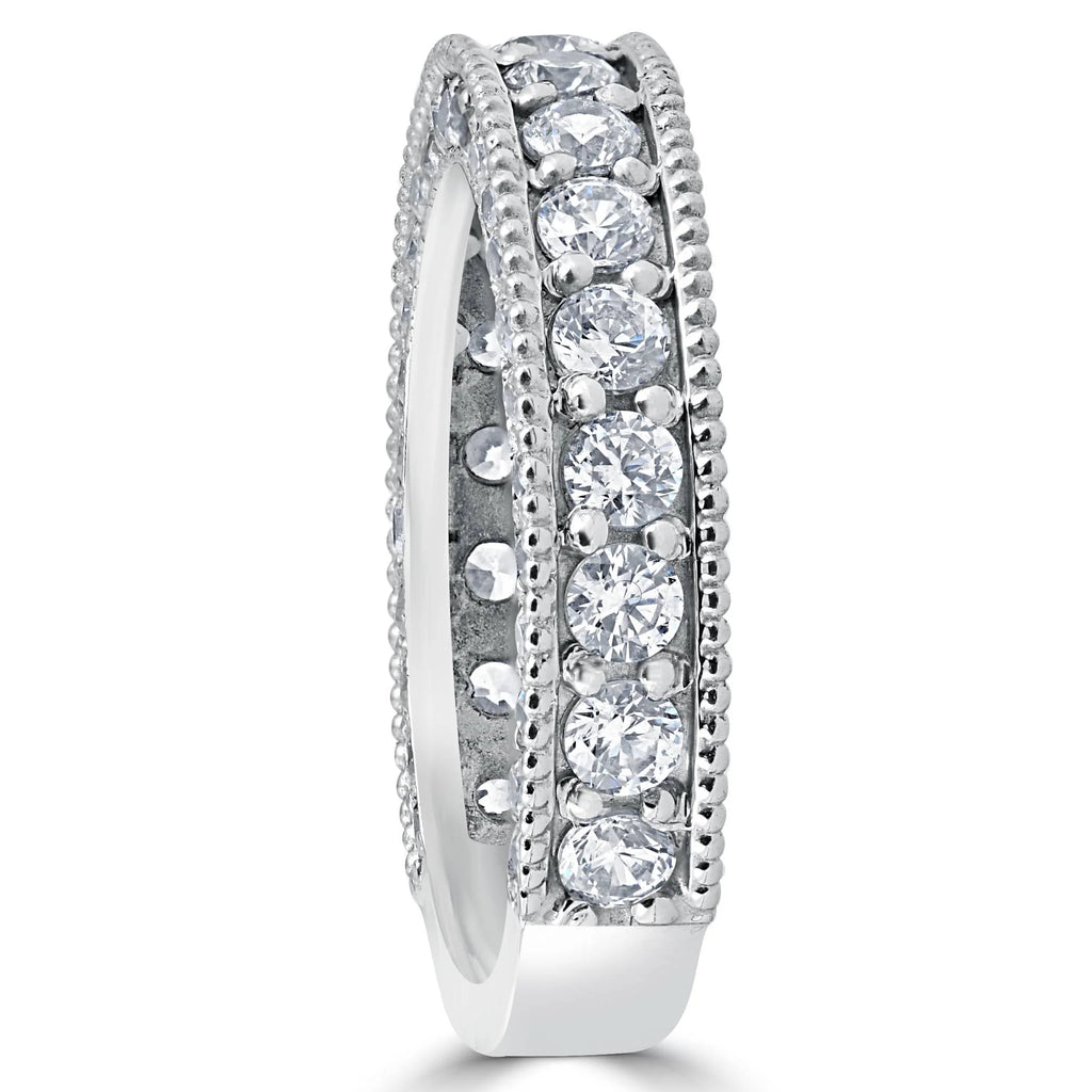 Vintage Diamond Wedding Ring 14K White Gold C8306