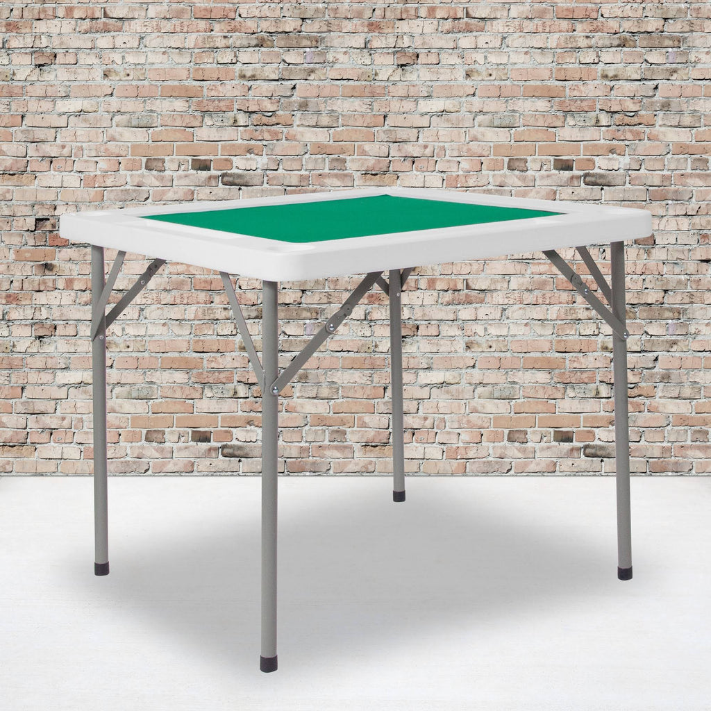34.5x22 Square 4-Player Folding Card Game Table with Green Felt X6141