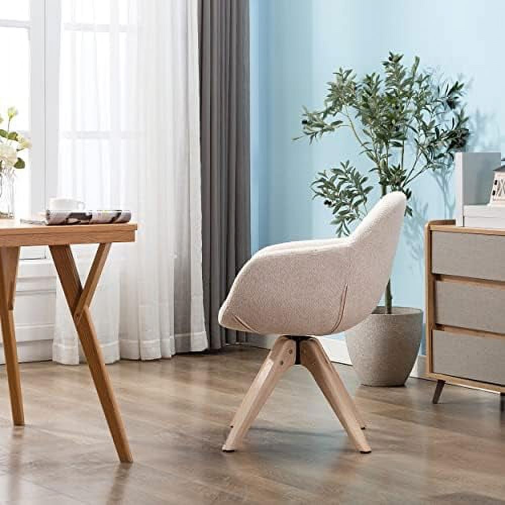 Light Grey Fabric Swivel Armchair with Black Oak Wood Legs K171843