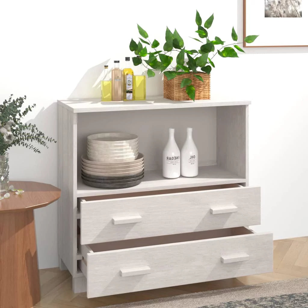White Solid Wood Pine Sideboard A65393