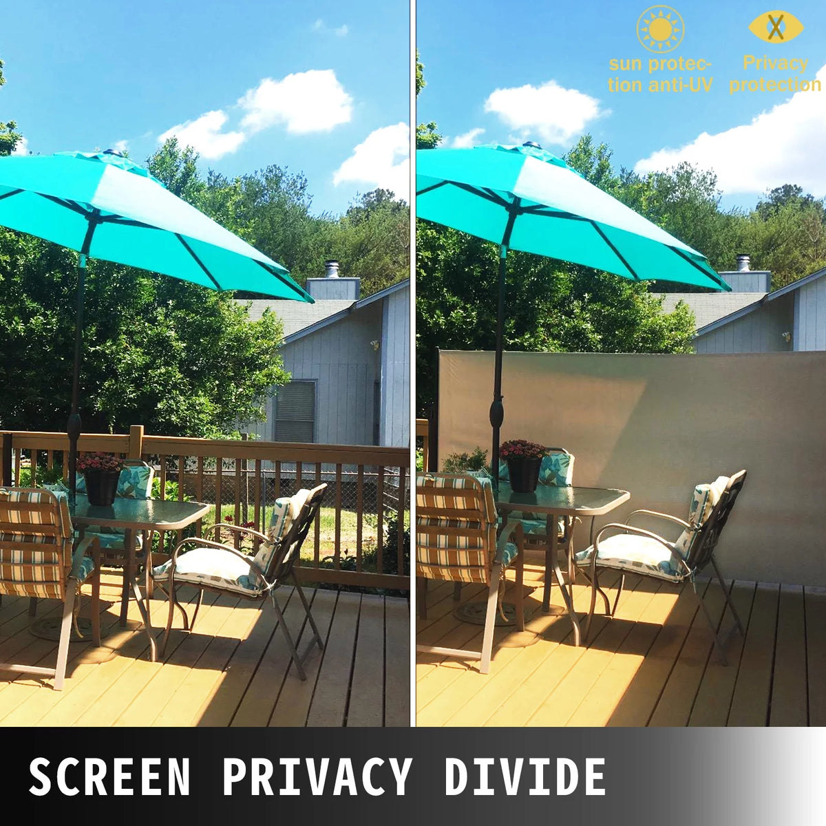 Retractable Patio Side Awning Waterproof Creamy-White P9771