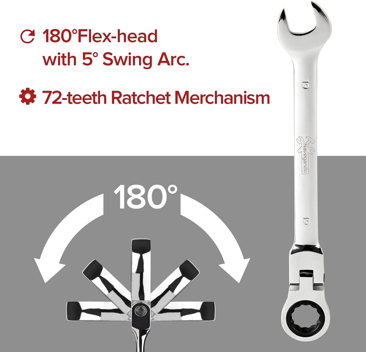 12PCS Metric Combination Ratcheting Wrench Set with Organizer Box H46499