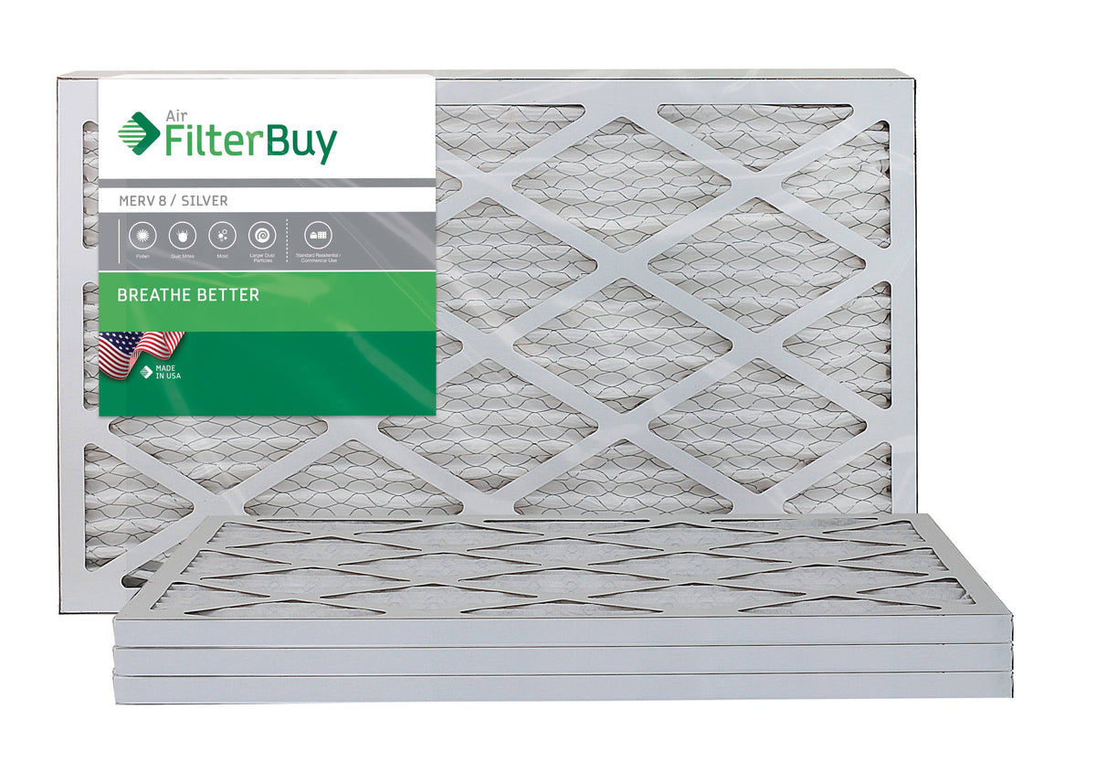 Silver MERV 8 12x26x1 Pleated AC Furnace Air Filter Pack of 4 R3505