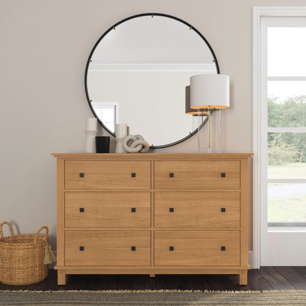 Brown 6 Drawer Wood Dresser S82720