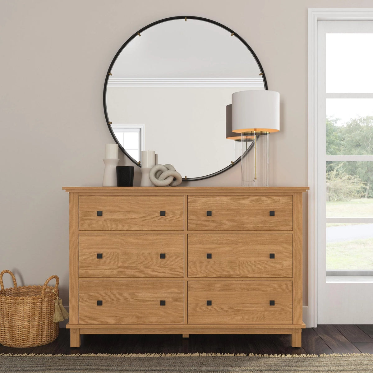 Brown 6 Drawer Wood Dresser S82720