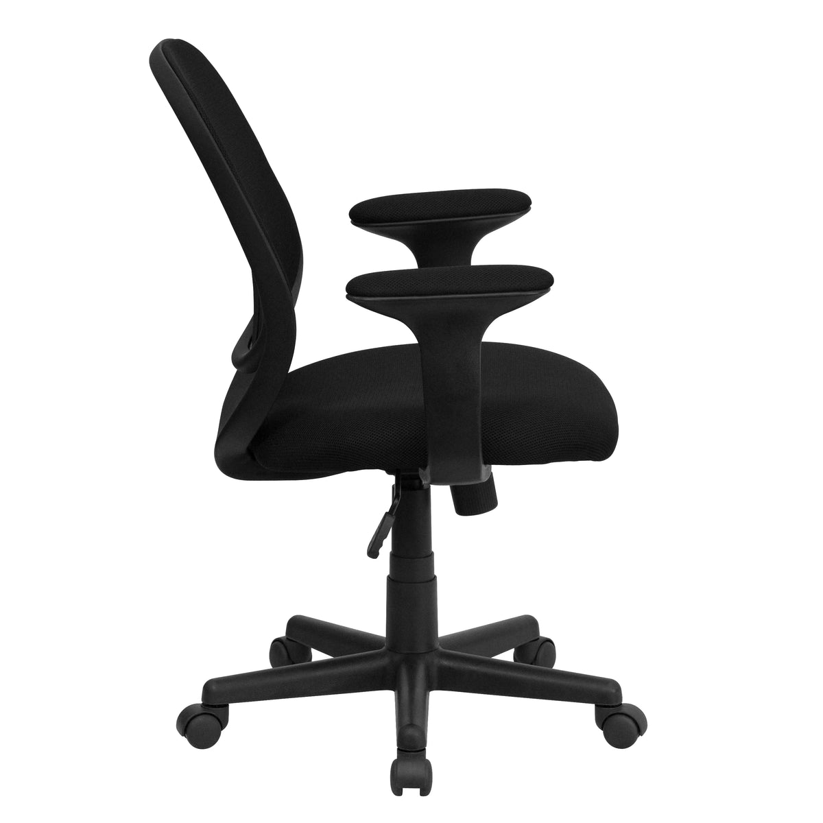 Black Mesh Mid-Back Office Chair with Arms F5302