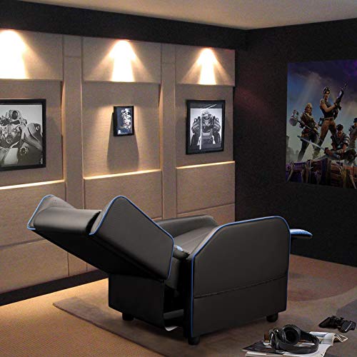 Cyan PU Leather Gaming Recliner Chair Z1322