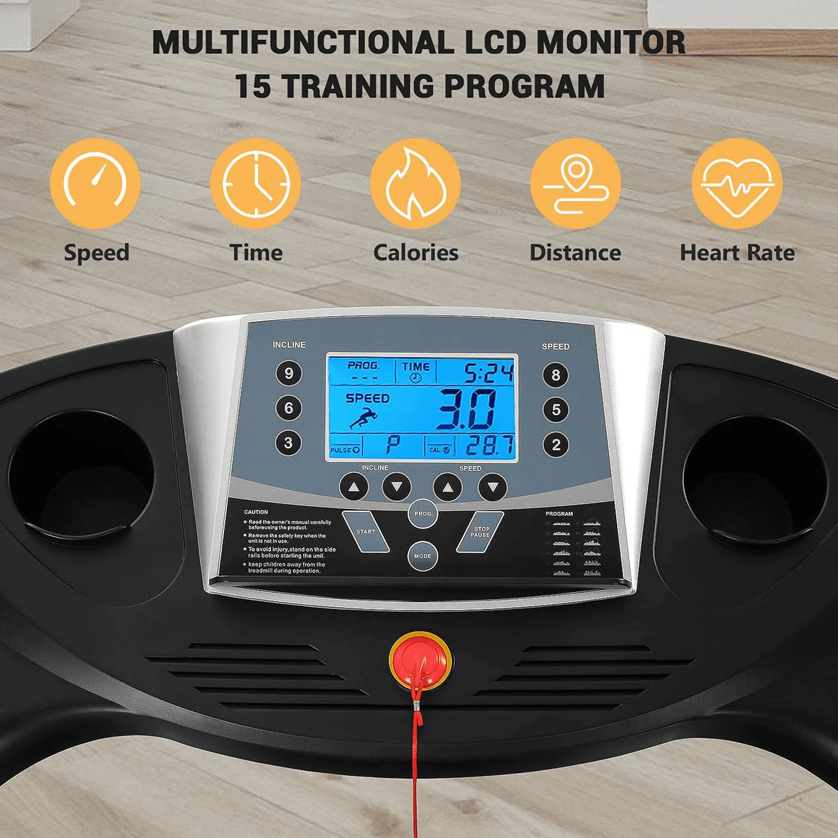 2.5HP Electric Folding Treadmill with 12-level Incline L7404