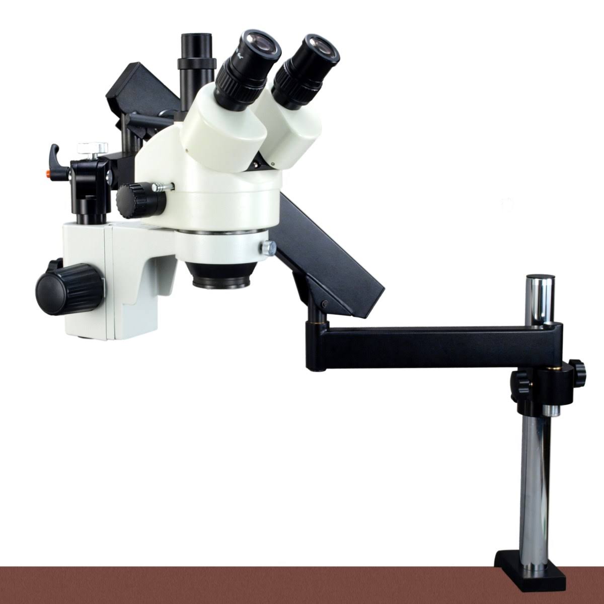 3.5X-90X Trinocular Zoom Stereo Microscope on Articulating Arm Stand W668