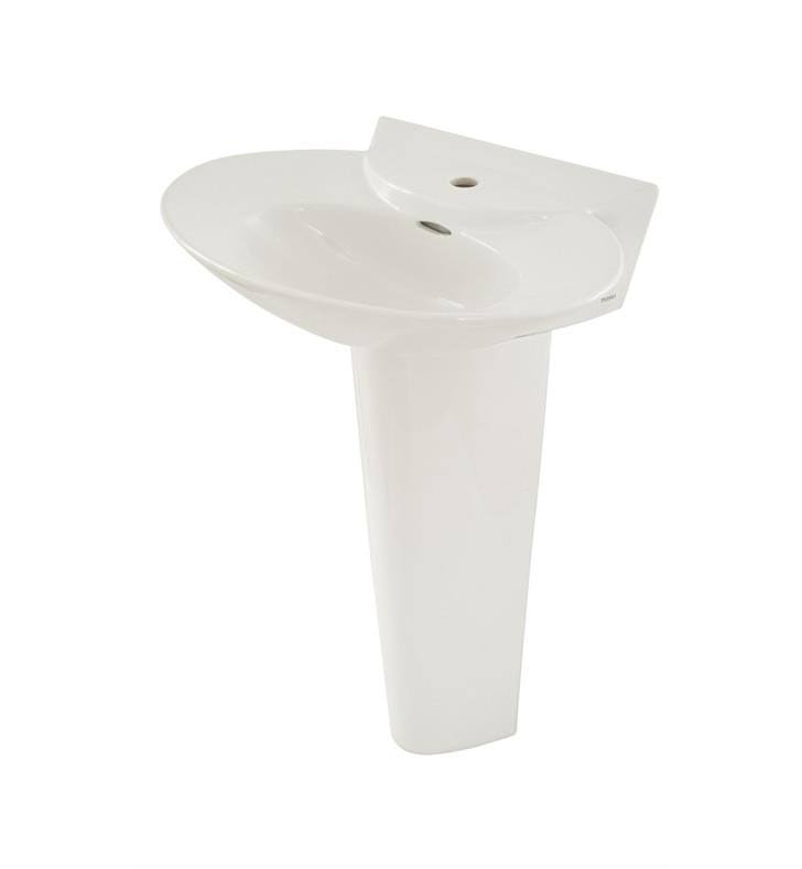 Single Hole Pedestal Lavatory in Sedona Beige P9039