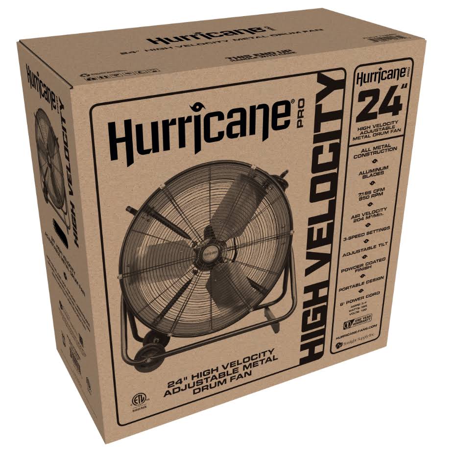 24 in Adjustable Tilt Drum Fan M872