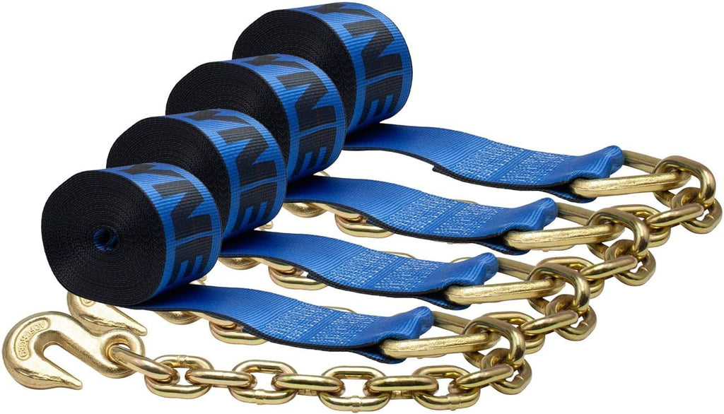 4 Pack 4 in. x 30 ft. Winch Strap with Chain Anchor R350605