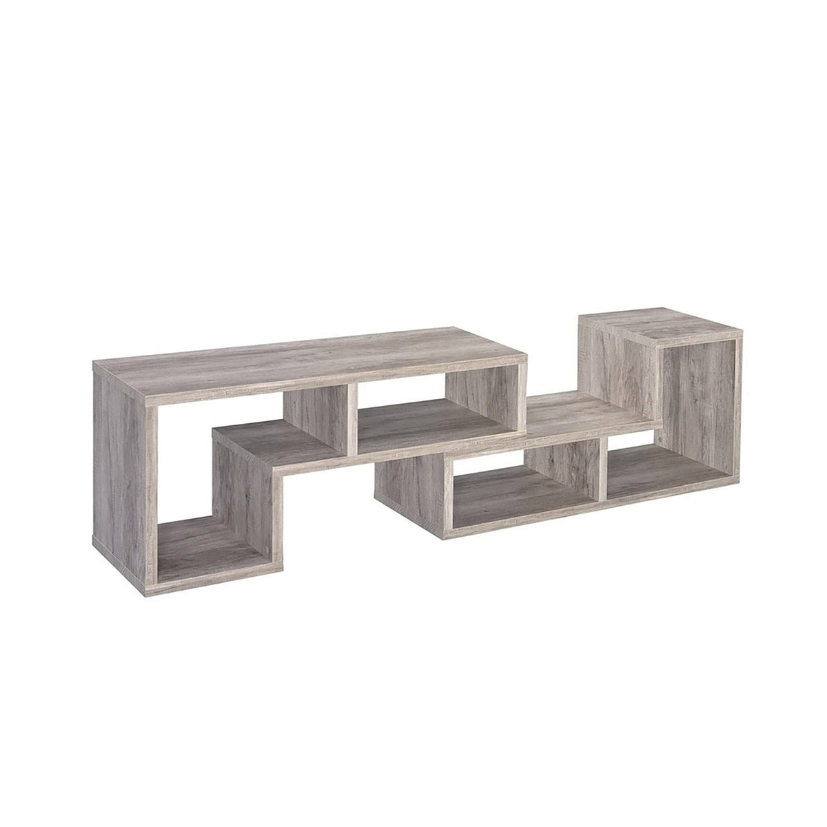 Grey Driftwood 2-Piece L-Shaped Bookcase Set Y14539