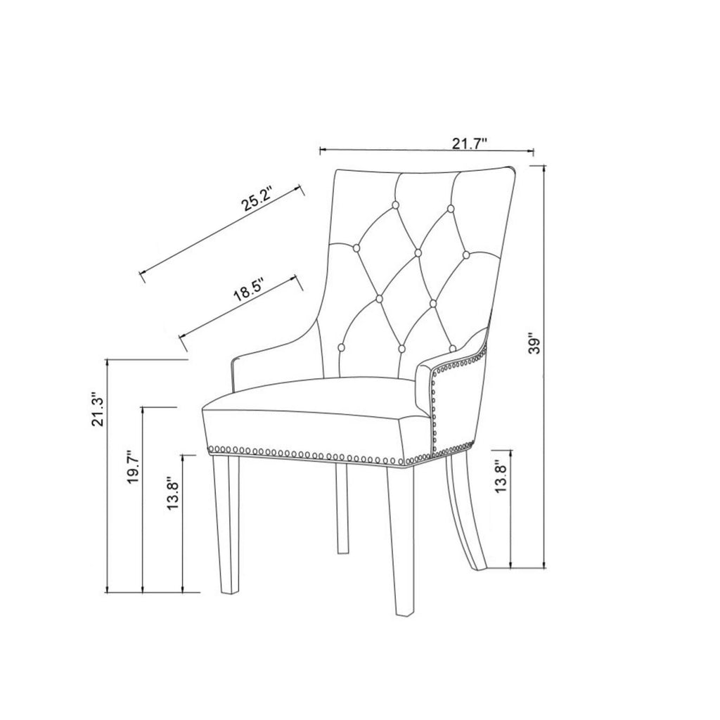 Button Tufted PU Leather Dining Side Chair X2842