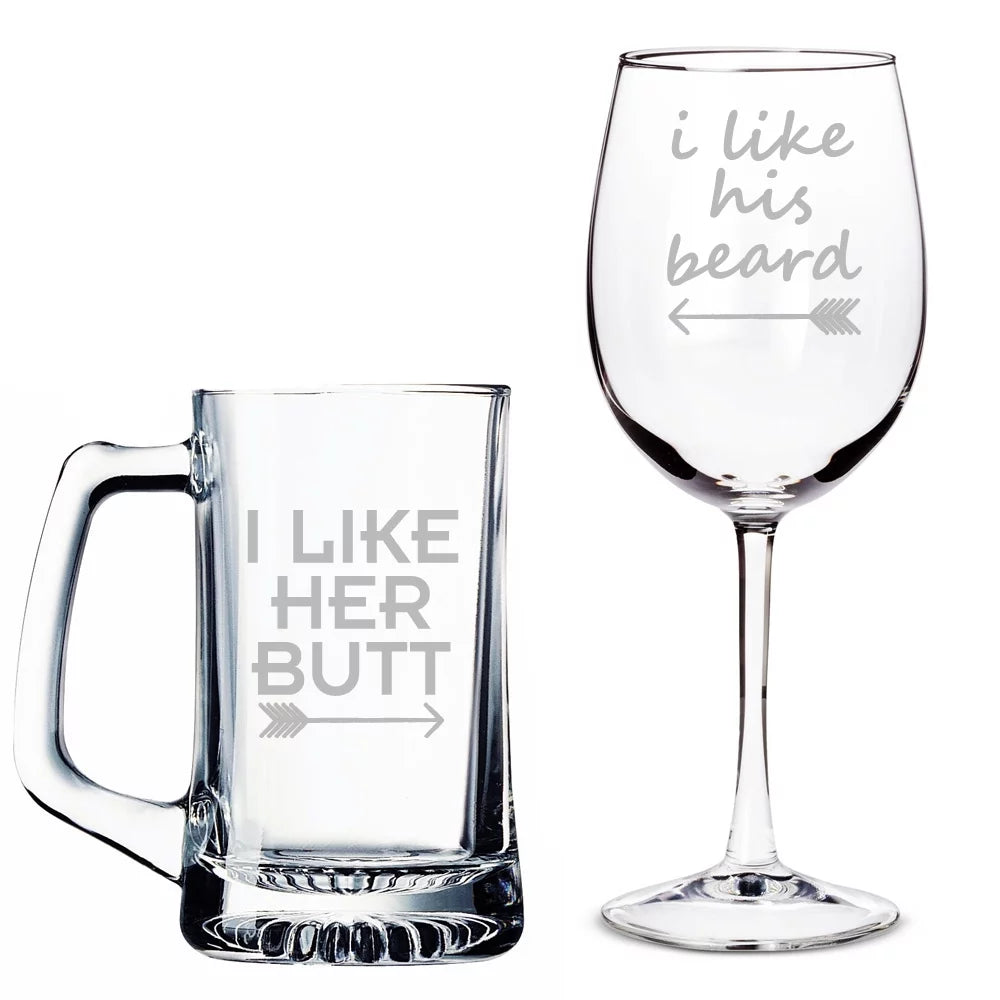 Beer Mug and Wine Glass Set I452972