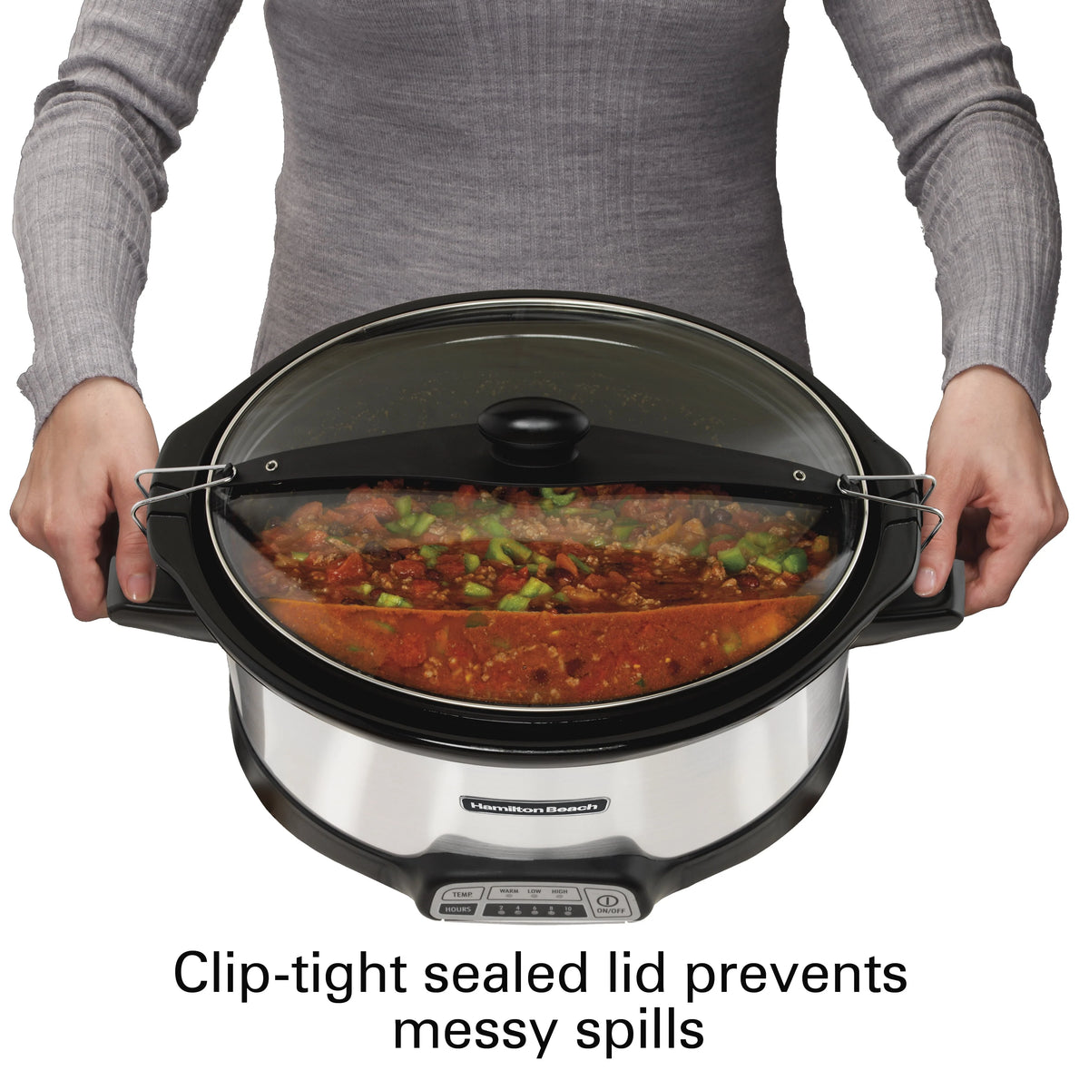 Programmable Slow Cooker with Party Dipper, 7 Quart, Red N322