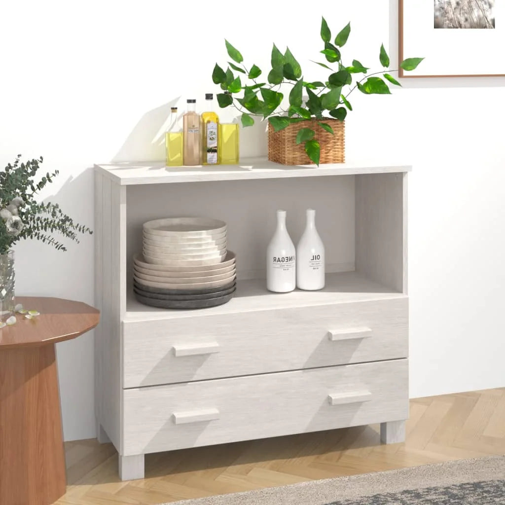 White Solid Wood Pine Sideboard A65393