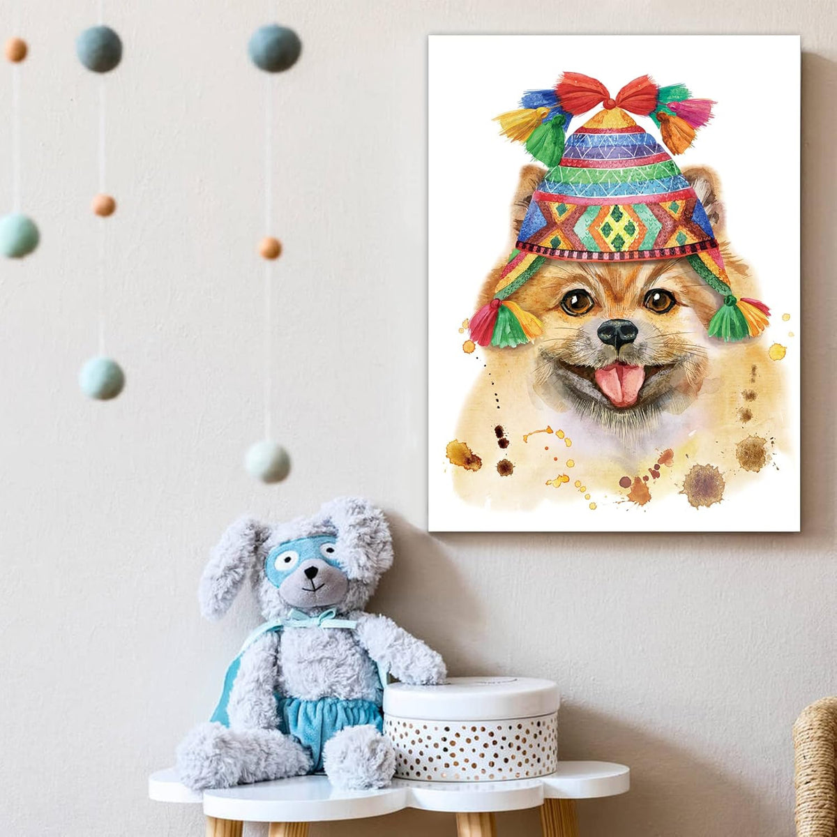 Cute Dog Canvas Wall Artwork 12*16inch N55371