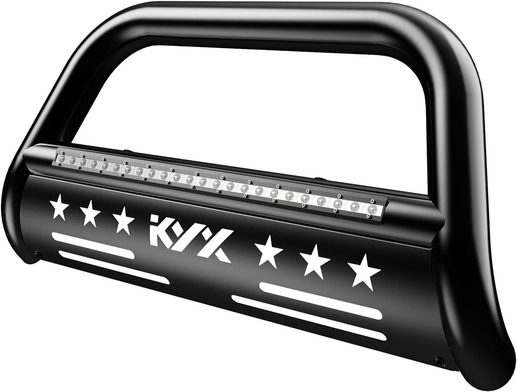Black Bull Bar with Light Bar for Toyota Tacoma Pickup Truck Q365
